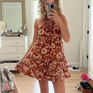 Anthropologie Floral Halter Dress